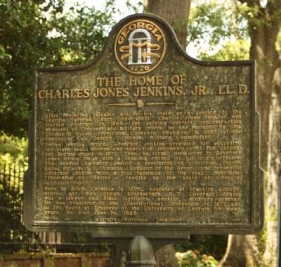 The Home of Charles Jones Jenkins, Jr., LL. D. Marker image. Click for full size.