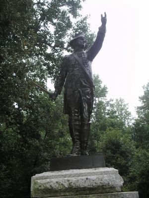 Closeup of Major Joseph Winston Statue image. Click for full size.
