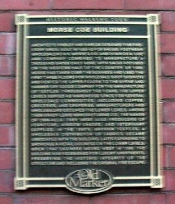 Morse Coe Building Marker image. Click for full size.