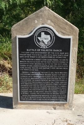 Battle of Palmito Ranch Marker image. Click for full size.