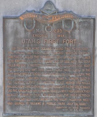Utah's First Fort Marker image. Click for full size.