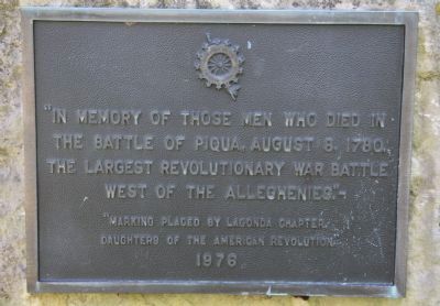 In Memory of Those Men Who Died in the Battle of Piqua Marker image. Click for full size.