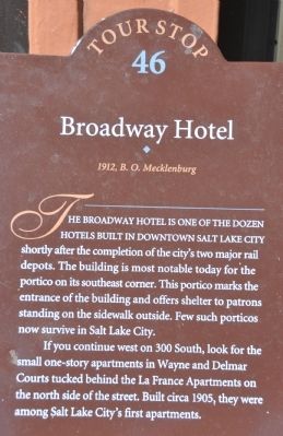 Broadway Hotel Marker image. Click for full size.