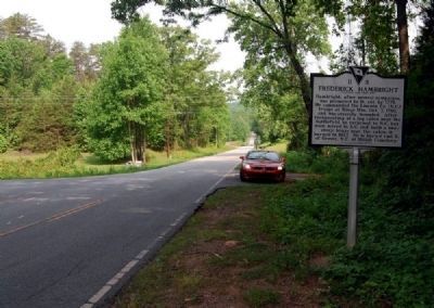 Frederick Hambright Marker -<br>Looking North Along Battlefield Drive image. Click for full size.