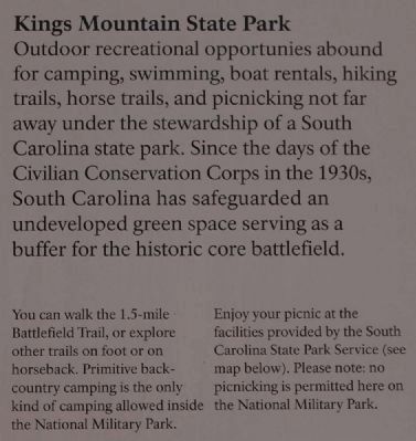 Kings Mountain State Park<br>Two Parks, One Mountain Marker image. Click for full size.