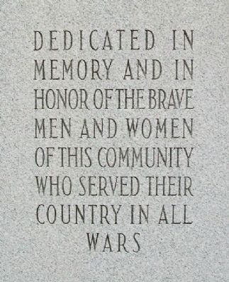 Littlestown War Memorial Inscription image. Click for full size.