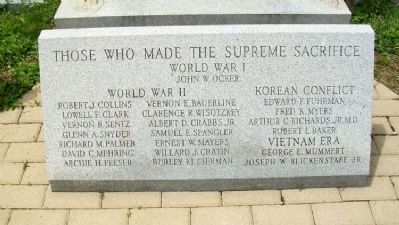 Littlestown War Memorial Honor Roll image. Click for full size.