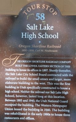 Salt Lake City High School Marker image. Click for full size.