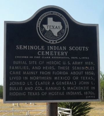 Seminole Indian Scouts' Cemetery Marker image. Click for full size.