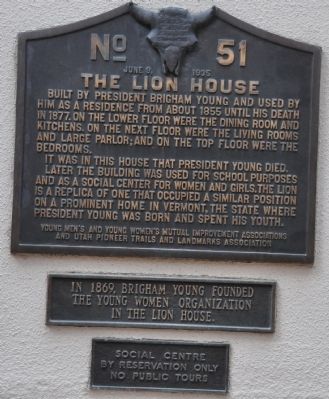 The Lion House Marker. Click for full size. The Lion House Marker image. Click for full size.