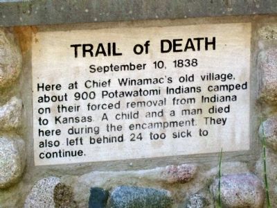 Trail of Death Marker. Click for full size. Trail of Death Marker image. Click for full size.