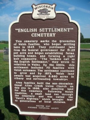 "English Settlement" Cemetery Marker image. Click for full size.