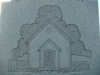 Closeup of Union Church Drawing on Marker. Click for full size. Closeup of Union Church Drawing on Marker image. Click for full size.