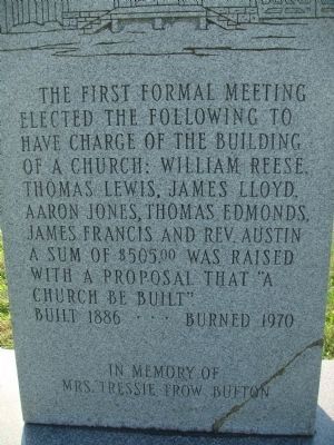 Closeup of Inscription on Union Church Marker. Click for full size. Closeup of Inscription on Union Church Marker image. Click for full size.