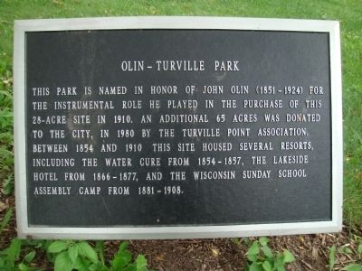 Olin-Turville Park Marker image. Click for full size.