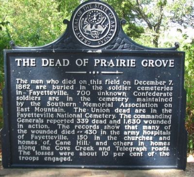 The Dead of Prairie Grove Marker image. Click for full size.