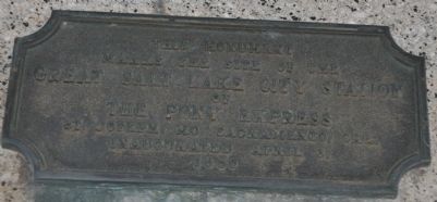 Great Salt Lake City Station Marker image. Click for full size.