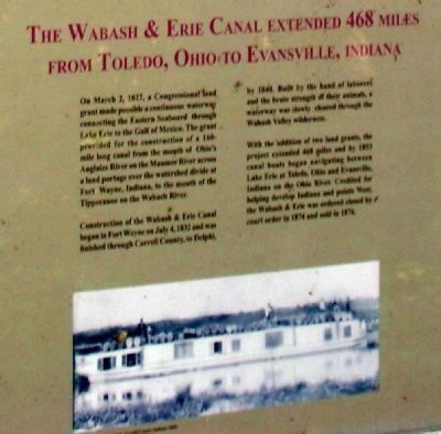 Lower Section - - The Wabash & Erie Canal Marker image. Click for full size.