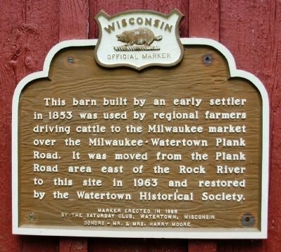 Plank Road Pioneer Barn Marker image. Click for full size.