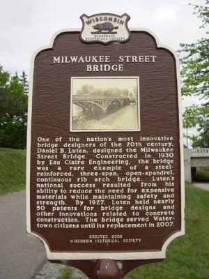 Milwaukee Street Bridge Marker. Click for full size. Milwaukee Street Bridge Marker image. Click for full size.