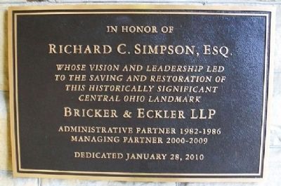 Richard C. Simpson Dedication Marker image. Click for full size.