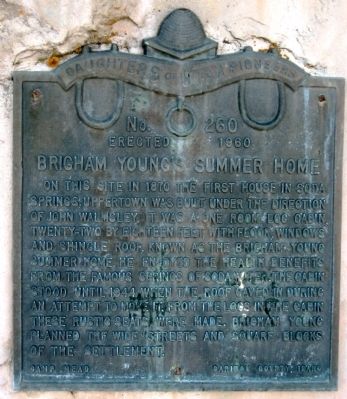 Brigham Young Summer Home Marker image. Click for full size.