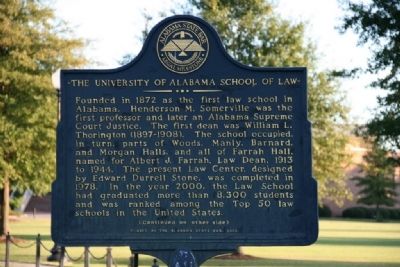 The University of Alabama School of Law Marker Side A image. Click for full size.
