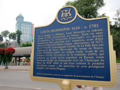 Louis Hennepin 1626 - c. 1705 Marker, in French. Click for full size. Louis Hennepin 1626 - c. 1705 Marker, in French image. Click for full size.