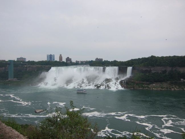 Niagara Falls (the American Falls), as seen from the marker site. Click for full size. Niagara Falls (the American Falls), as seen from the marker site image. Click for full size.