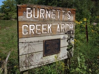 Wide View - - Burnett's Creek Arch National Register Marker image. Click for full size.