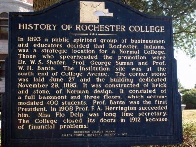 History of Rochester College Marker image. Click for full size.