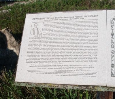 Left - Text Section - - Father Petit and the Potawatomi 'Trail of Death' Marker image. Click for full size.