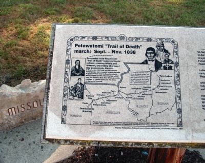 Left - Map Section - - Potawatomi "Trail of Death" Marker image. Click for full size.