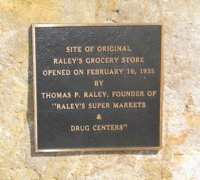 Site of Original Raley’s Grocery Store Marker. Click for full size. Site of Original Raley’s Grocery Store Marker image. Click for full size.