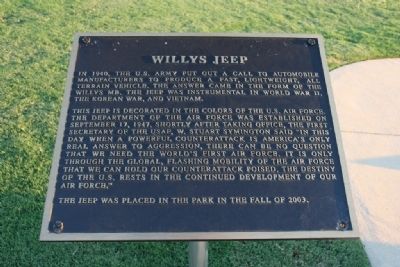 Willys Jeep Marker. Click for full size. Willys Jeep Marker image. Click for full size.