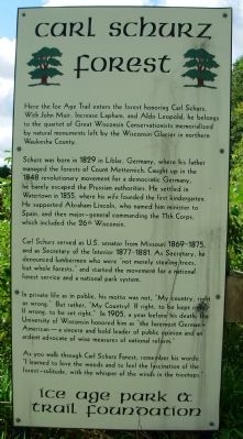 Carl Schurz Forest Marker image. Click for full size.