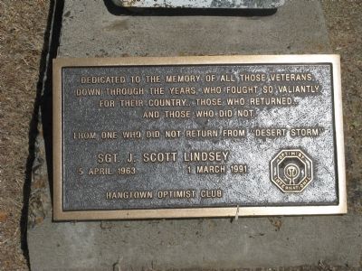 Sgt. J. Scott Lindsay Marker image. Click for full size.