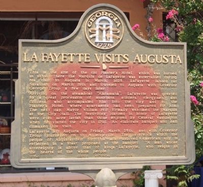 LaFayette Visits Augusta Marker image. Click for full size.