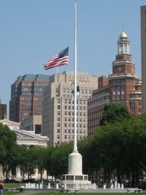 New Haven Memorial Flagpole image. Click for full size.