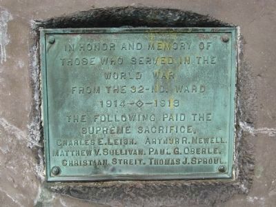32nd Ward World War I Memorial image. Click for full size.