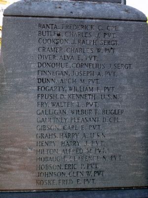 Right Section - - W. W. I War Memorial - Cass County Indiana Marker image. Click for full size.