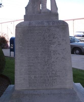 Left Section - - W. W. I War Memorial - Cass County Indiana Marker image. Click for full size.