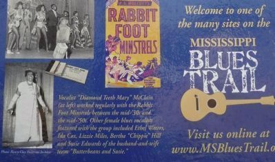 Rabbit Foot Minstrels Marker - close up of photos and captions on reverse image. Click for full size.