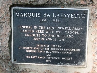 Marquis de Lafayette Encampment Marker. Click for full size. Marquis de Lafayette Encampment Marker image. Click for full size.