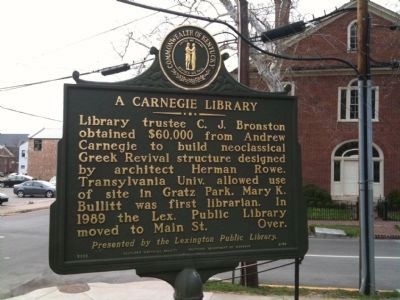A Carnegie Library marker. Click for full size. A Carnegie Library marker image. Click for full size.