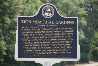 Zion Memorial Gardens Marker Side A image. Click for full size.