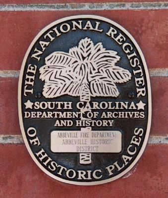 Abbeville Fire Department<br>National Register Medallion image. Click for full size.