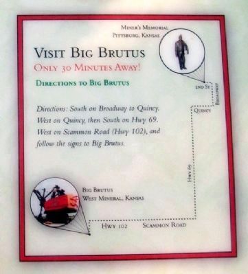 Directions from Miners' Memorial to Big Brutus image. Click for full size.