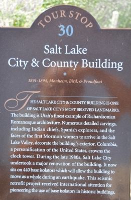 Salt Lake City & County Building Marker image. Click for full size.