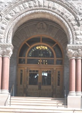 Salt Lake City and County Building Entrance image. Click for full size.